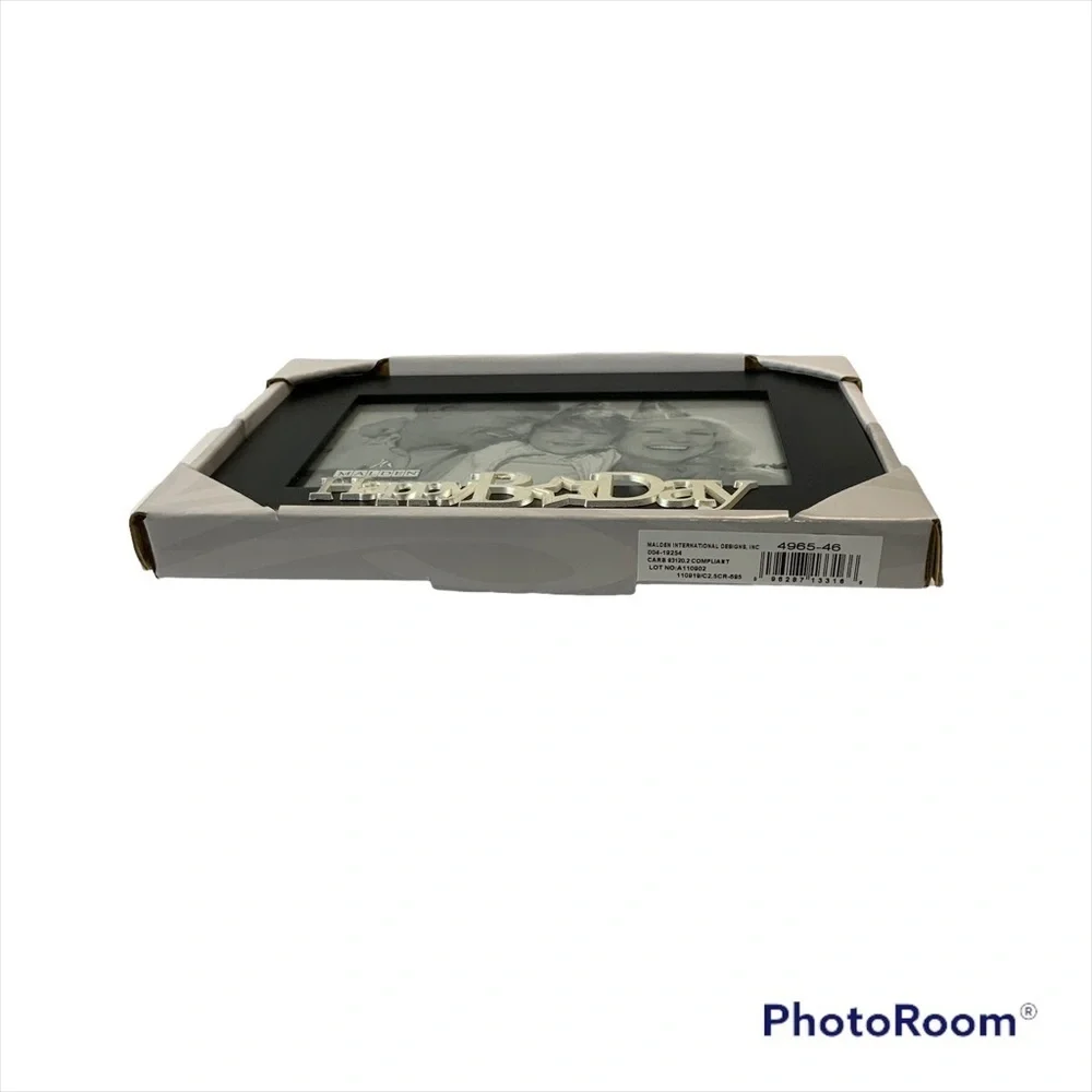 Malden Expressions Photo Picture Frame Black Wood Silver Happy Birthday Gift
